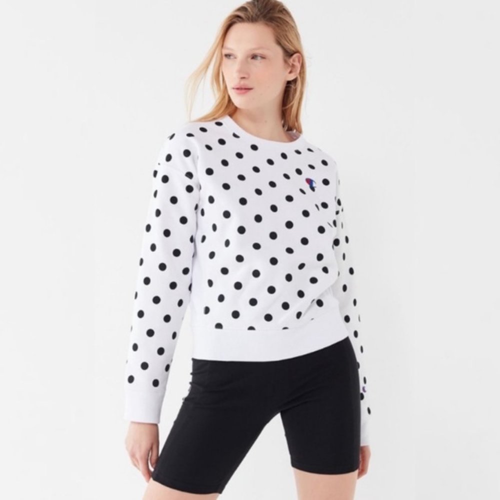 NEW Champion Urban Outfitters Exclusive Reverse Weave Polka Dot Sweatshirt sz S